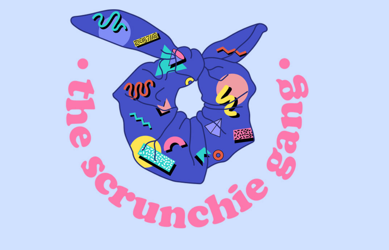 Hair scrunchie promotional image designed by James Parrett