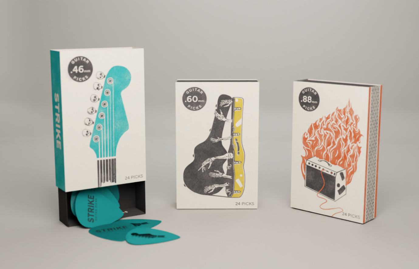 Image of guitar accessory packaging designed by Dean Turnball