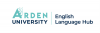 Arden University logo with English Language Hub text